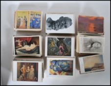 A researchers collection of fine art postcards, approx 1,000. All sizes, colour, B&W both vintage
