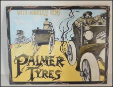 A contemporary artist's impression of a vintage enamel advertising sign for Palmer Tyres, the