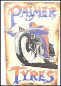 A contemporary artist's impression of a vintage enamel advertising sign for Palmer Tyers, the
