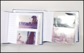 UK RAILWAY SIGNAL BOXES and stations etc. Approx 350 colour photographs in two albums circa 1990'