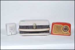 A vintage retro Grundig TK reel to reel player in two tone case and boxed Grundig microphone.