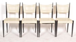 A set of for mid 20th Century Ernst Gomme for G-Plan dining chairs in the manner of Gio Ponti. The