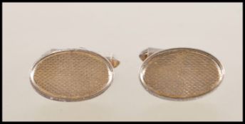 A silver hallmarked Birmingham pair of gentlemans
