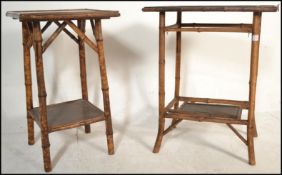 A 19th Century Victorian Aesthetic movement bamboo two tier occasional side table having lacquered
