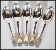A set of 4 early 19th century London hallmarked desert spoons by Robert Wallis dating to 1841