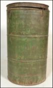 A large 20th century Indian painted oil drum of cylindrical form complete with the lid believed to