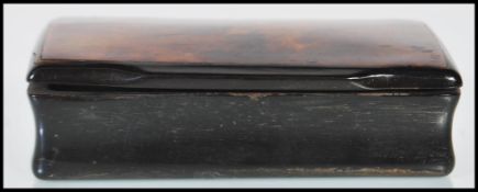 A 19th Century Georgian antique snuff pot / box of rectangular form having a panel to inlaid