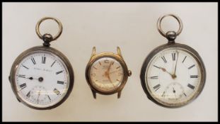 Two hallmarked silver pocket watches to include an open faced pocket watch with subsidiary seconds