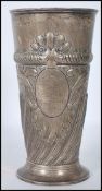 A 19th Century Victorian silver hallmarked Art Nouveau decorated vase of conical form, the vase