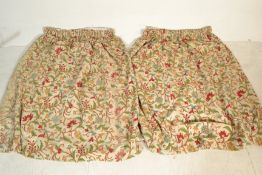 A pair of good quality curtains having black out linings to the rear, William morris inspired fabric