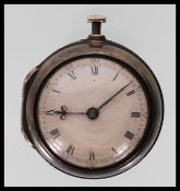 ROBERT NELSON LONDON 1785 SILVER FUSEE POCKET WATCH AND COVER
