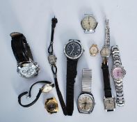 A collection of vintage 20th Century wrist watches wrist watches to include a Timex water
