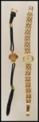 A 9ct gold hallmarked Accurist ladies wristwatch and bracelet strap. Sponsors Mark AW Ltd. Stamped