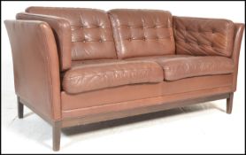 A believed original retro vintage 1970's London style Danish / Scandinavian two-seater sofa