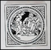 A 19th Century Victorian Aesthetic Minton pottery tile with decorated with a scene from King Henry