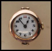 A mid 20th Century Swiss hallmarked 9ct yellow gold ladies Rolex wrist watch of simple form having a