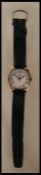 A  vintage 20th Century hallmarked 9ct gold gentlemen's / military Rone 17 Jewel wrist watch