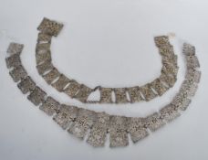 Two silver plate ladies belts dating from the early 20th Century Edwardian era. Both having