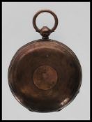 A Victorian silver hallmarked full hunter pocket watch. London hallmarked for 1891, makers mark WD