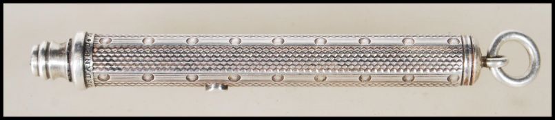 An early to mid 20th Century silver white metal propelling pencil by S Mordan & Co having engine