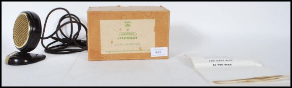 A vintage mid 20th Century bakelite Grundig Accessory G.C.M.3 Microphone in original box. Microphone