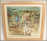 A 20th Century contemporary Italian oil on canvas painting entitled 'Estate A Positano' depicting