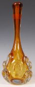 ITALIAN STUDIO ART AMBER GLASS STEM VASE