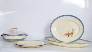 Clarice Cliff for Newport Pottery early 20th Century part dinner service in the Cafe Au Lait