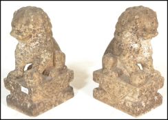 A PAIR OF BELIEVED 18TH CENTURY WHITE MARBLE CHINE