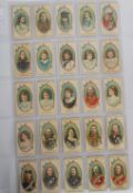 A full set of 50 Gallaher's Royalty Series cigarette cards preserved within a plastic wallet and