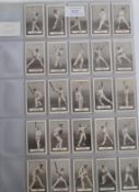 A full set of 100 Gallaher's Famous Cricketers cigarette / trade cards preserved in plastic