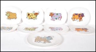 A group of nine 20th Century vintage retro Churchill Ironstone Beefeater plates each of