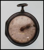 A late 18th century E Dunning of London chain fusee pocket watch. Silver hallmarked case believed