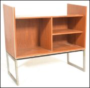 A  mid century retro teak wood and tubular metal Bang & Olufsun hi - fi stand. The believed B&O