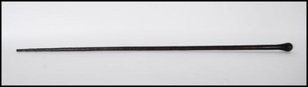 An early 20th Century WWI First World War military officer's swagger walking stick being leather