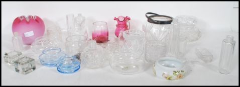 A large collection of antique and 20th Century mixed glass wares to include as selection of cut
