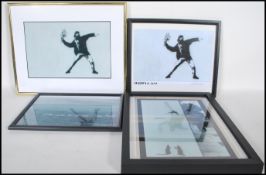 Banksy - A selection of vintage 1990's graffiti urban street art prints featuring photographs of