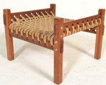 VINTAGE MID-CENTURY ' SAFARI ' TYPE FOOTSTOOL OTTOMAN