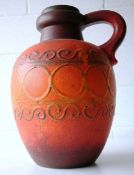 WEST GERMAN 1960'S LARGE STUDIO ART POTTERY FLOOR VASE