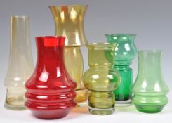 ASSORTED SCANDINAVIAN RETRO VINTAGE STUDIO ART GLASS VASES