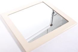 BRITISH 1970'S RETRO VINTAGE WHITE PLASTIC MOULDED WALL MIRROR