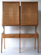 A RARE ITALIAN 1950'S RETRO GOLDEN OAK TWIN BAY CABINET