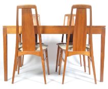 KOEFOED HORNSLET EVA DANISH DINING CHAIRS AND H. SIGH & SONS TABLE