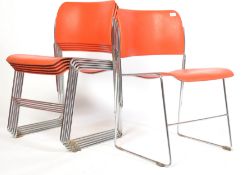 SET OF SIX 40/4 STACKING CHAIRS BY DAVID ROWLAND FOR GF FURNITURE