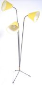FRENCH 1950'S VINTAGE RETRO GOOSENECK TRIPLE FLOOR LAMP