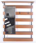 VINTAGE 1960'S DANISH TEAK WOOD SLATTED COAT RACK HALL STAND