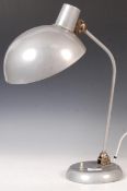 1950'S INDUSTRIAL GREY COATED ADJUSTABLE WORK DESK LAMP