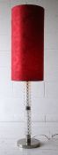 ORIGINAL 1970'S RETRO VINTAGE GLASS AND CHROME FLOOR LAMP
