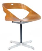 RARE C130 20TH CENTURY MOULDED PLYWOOD SWIVEL CHAIR BY G.D. HARCOURT