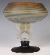EARLY 20TH CENTURY ART DECO STUDIO FROSTED GLASS PEDESTAL BOWL